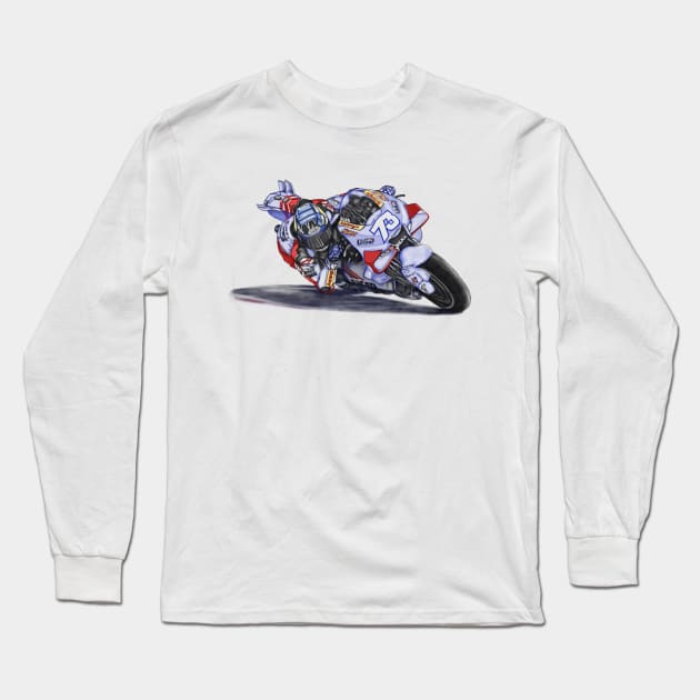 Drawing/Sketching MotoGP Team No 73 Alex Marquez Long Sleeve T-Shirt by Roza@Artpage